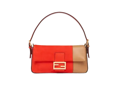 FENDI Baguette 1997 & Suede / Leather Bag "Red"