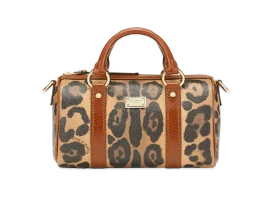 Dolce&Gabbana Duffel Bag Small Crespo Leopard Printed Logo Plate "Multicolor"