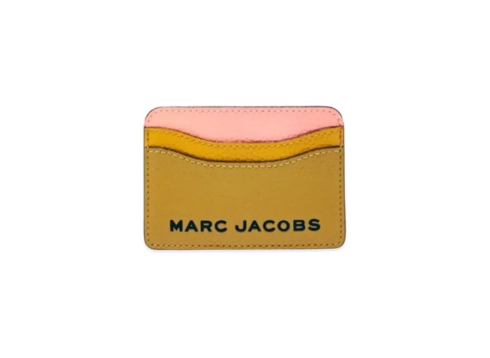 MARC JACOBS The Bold Colorblock Leather Card Case "Olive Multi"