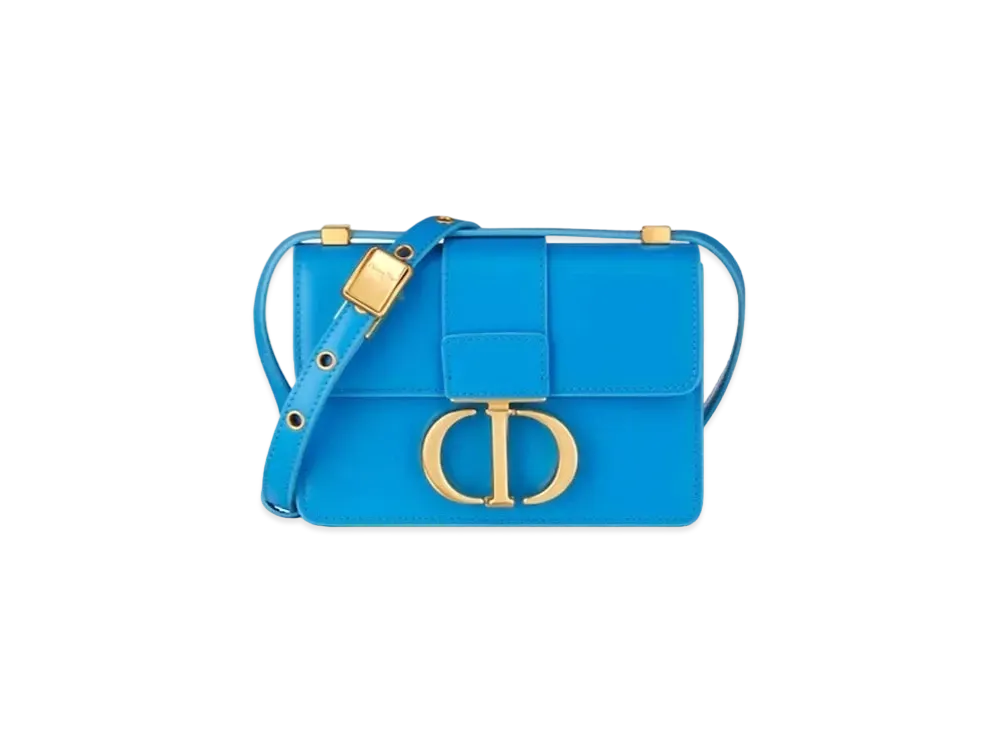 Dior 30 Montaigne Microbag Box Calfskin "Bright Blue"