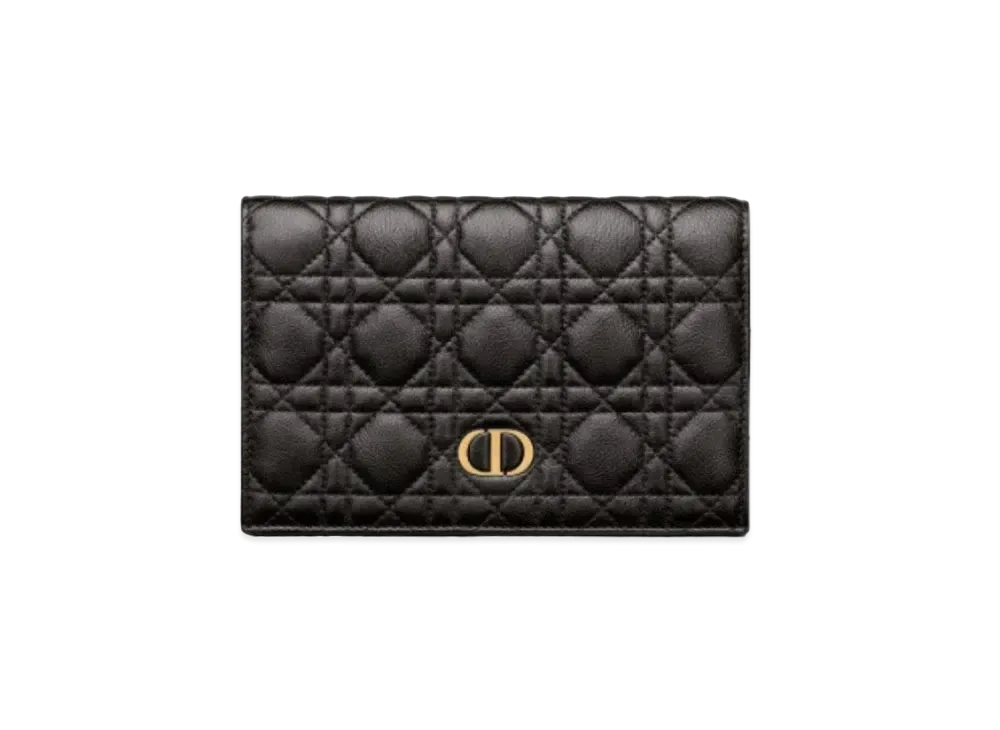 Dior Caro Xl Slim Wallet Canage Calfskin "Black"