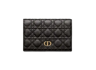 Dior Caro Xl Slim Wallet Canage Calfskin "Black"
