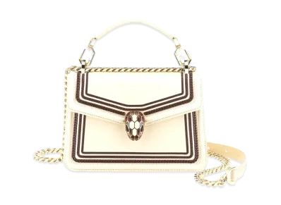 BVLGARI Serpenti Diamond Blast Crossbody Bag "White"