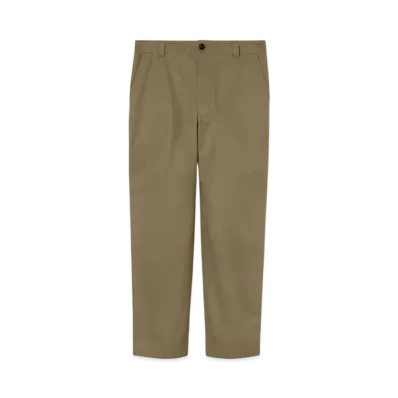 GUCCI Cotton Twill Pants With Web "Forest Green"