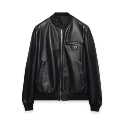 PRADA Nappa Leather Bomber Jacket "Black"