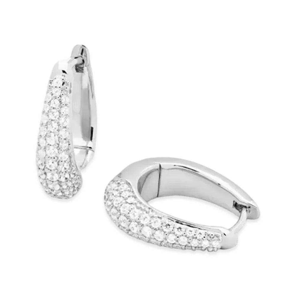 TOMWOOD Liz Hoop Pave "Silver"