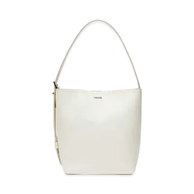 Max Mara Archetipo Calf Leather Shopping Bag "White"