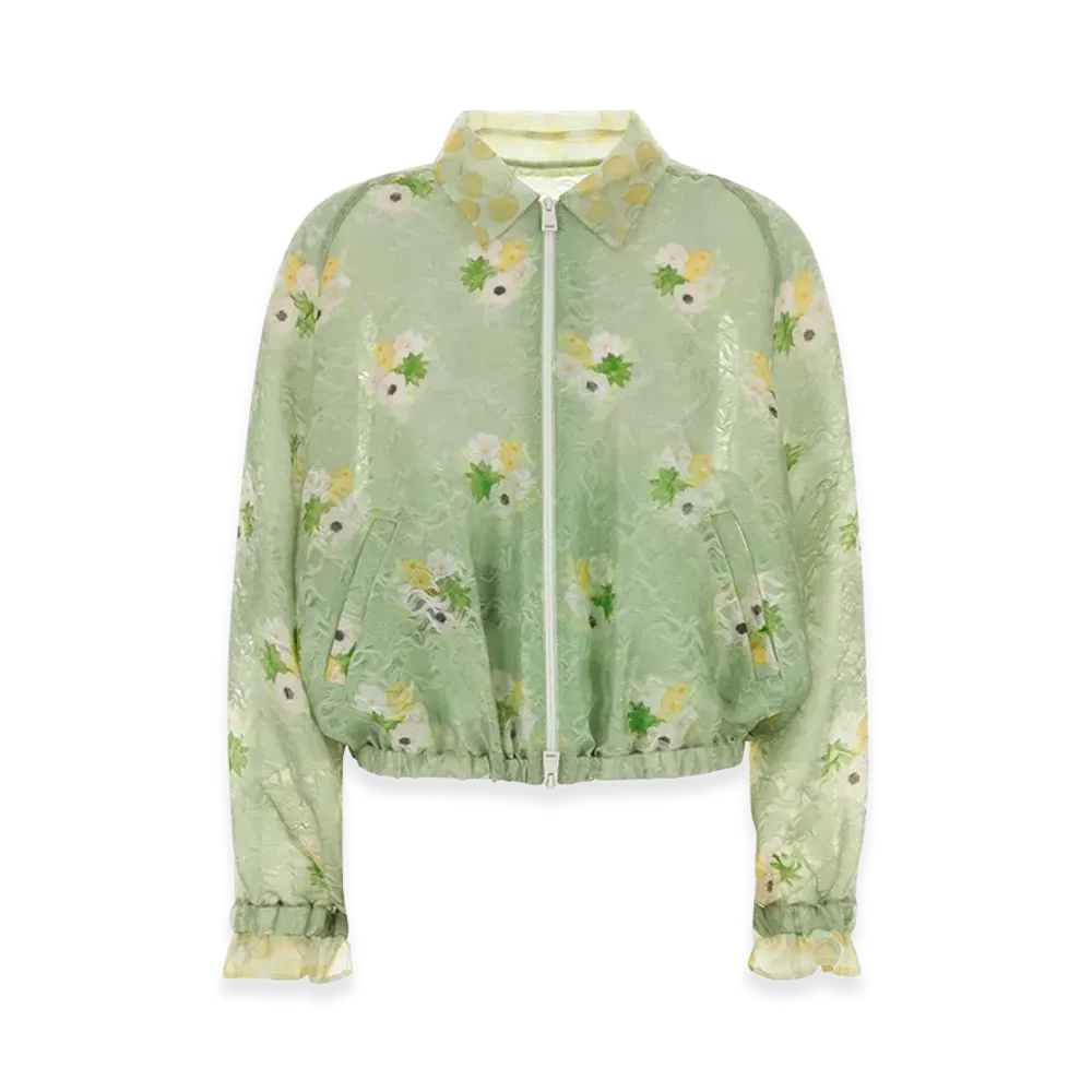 FENDI Women's Organza Bomber Jacket "Green"