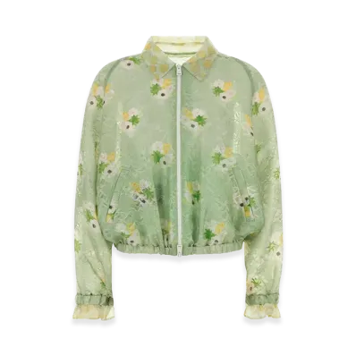 FENDI Women's Organza Bomber Jacket "Green"