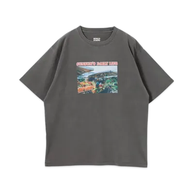 B:MING by BEAMS x PUPPET SUNSUN / Fade Photo Print T-Shirt Market "InkBlack"