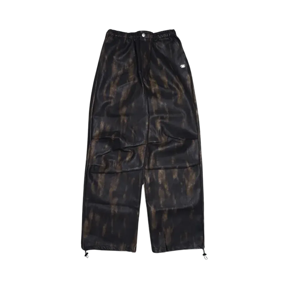 HTH vintage faux leather pants "BLACK"