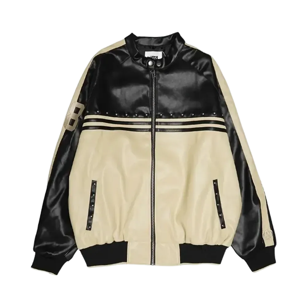 HTH faux leather switching blouson "BLACK"