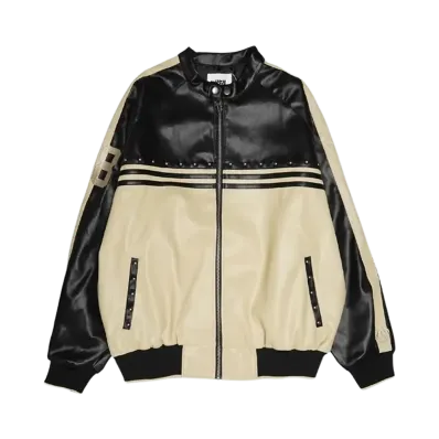 HTH faux leather switching blouson "BLACK"