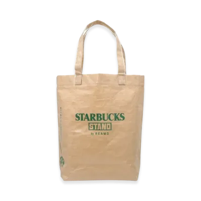 STARBUCKS STAND x BEAMS LOGO PVC Shopper Tote "Beige"