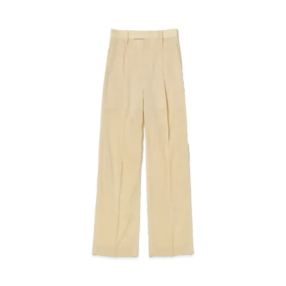 AURALEE Hard Twist Finx Organdy Pants "Light Yellow Chambray"
