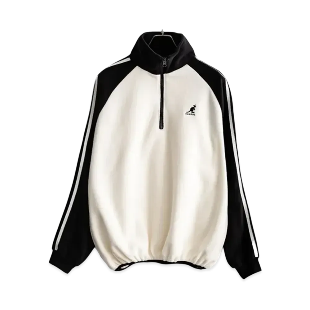 KANGOL Rocky Monroe Exclusive Micro Fleece Half Zip Sweatshirt "White2"