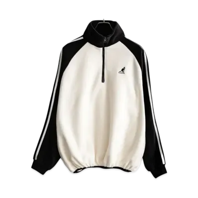 KANGOL Rocky Monroe Exclusive Micro Fleece Half Zip Sweatshirt "White2"