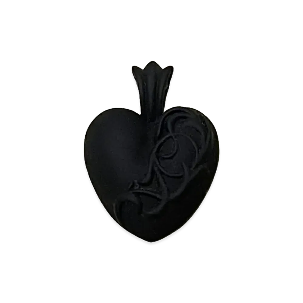 Chrome Hearts Rubber Heart Silicon Charm "Black"