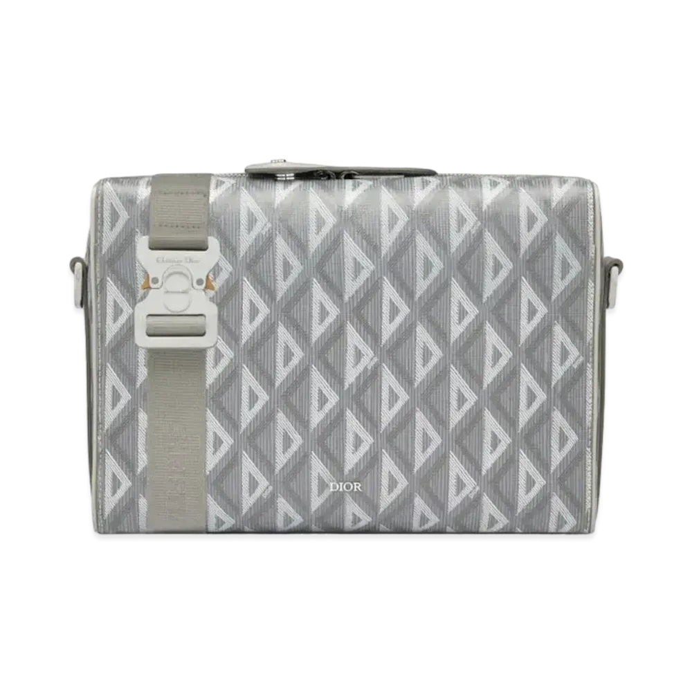 Dior Dior Lingot Messenger Bag CD Diamond Canvas & Smooth Calfskin "Gray"