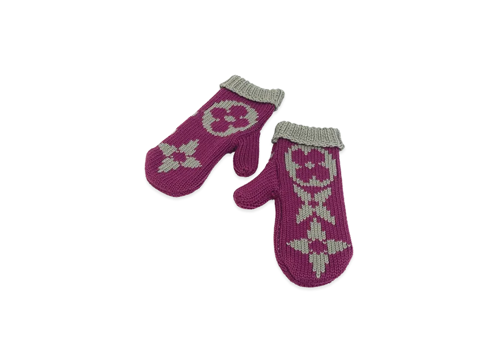 Louis Vuitton Monogram Knit Mittens "Cassis"