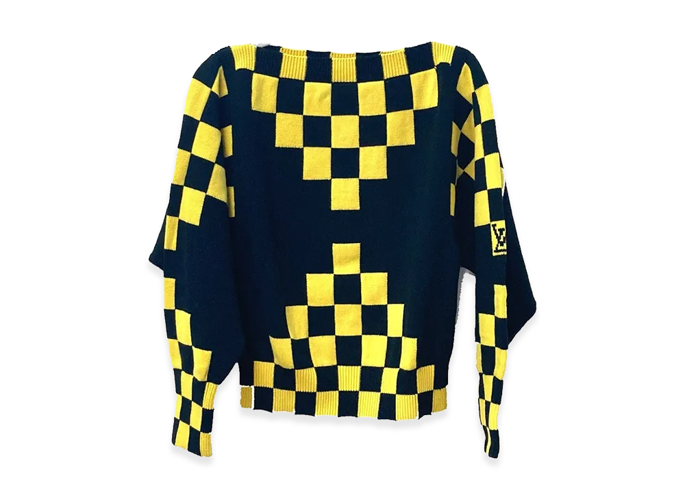 Louis Vuitton Checker Board Knit Sweater "Yellow/Black"