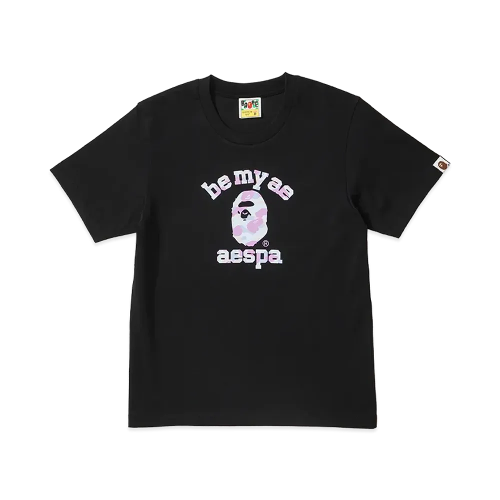A BATHING APE x aespa Women's College Tee "Black"
