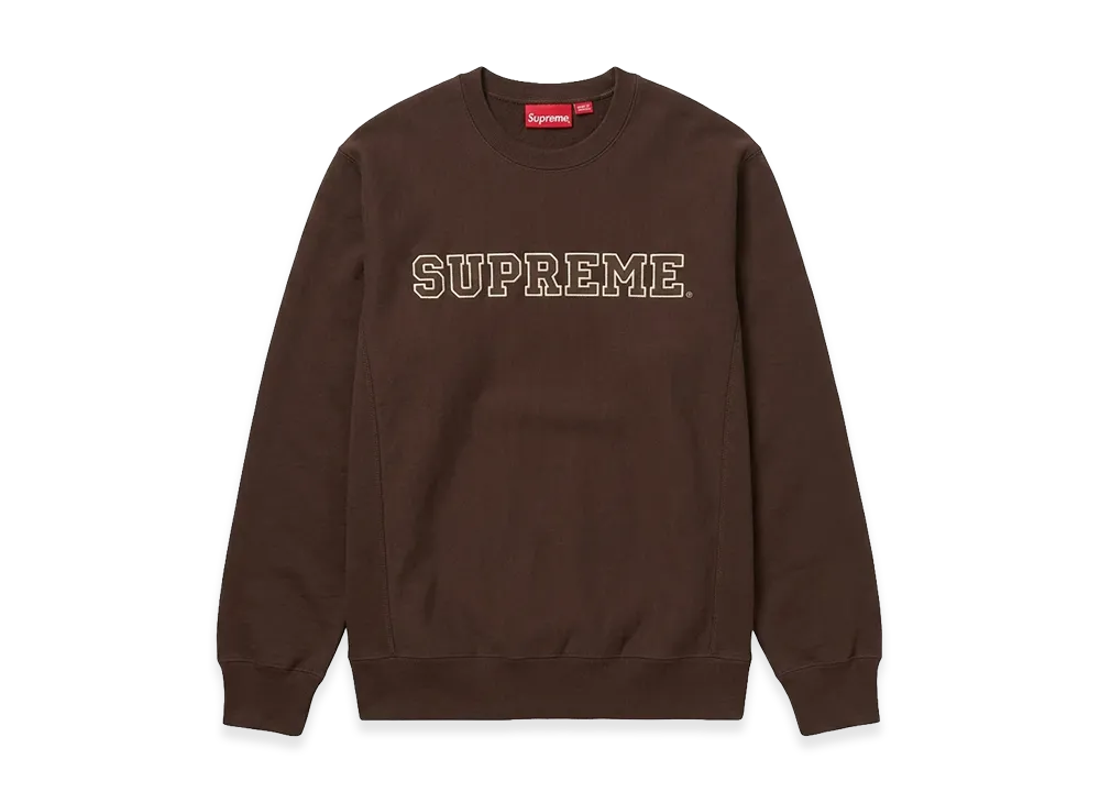 Supreme Embroidered Logo Crewneck "Brown"