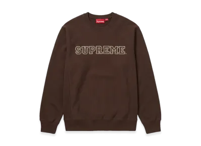 Supreme Embroidered Logo Crewneck "Brown"