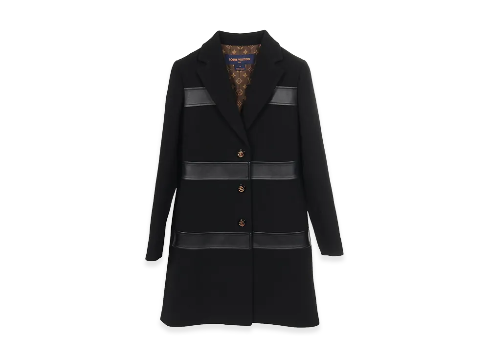 Louis Vuitton Wool Leather Coat "Black"