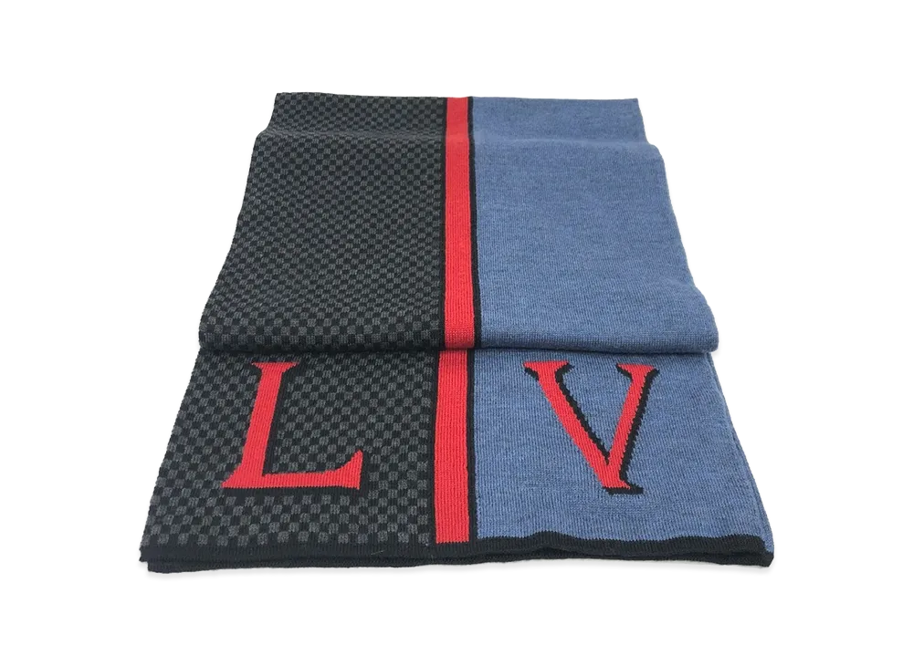 Louis Vuitton Echarpe LV Damier Rouge "Black/Blue"