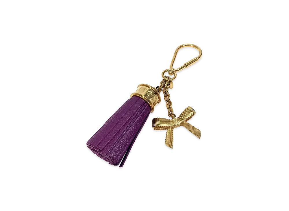 Louis Vuitton Keyring Tassel Ribbon "Purple"