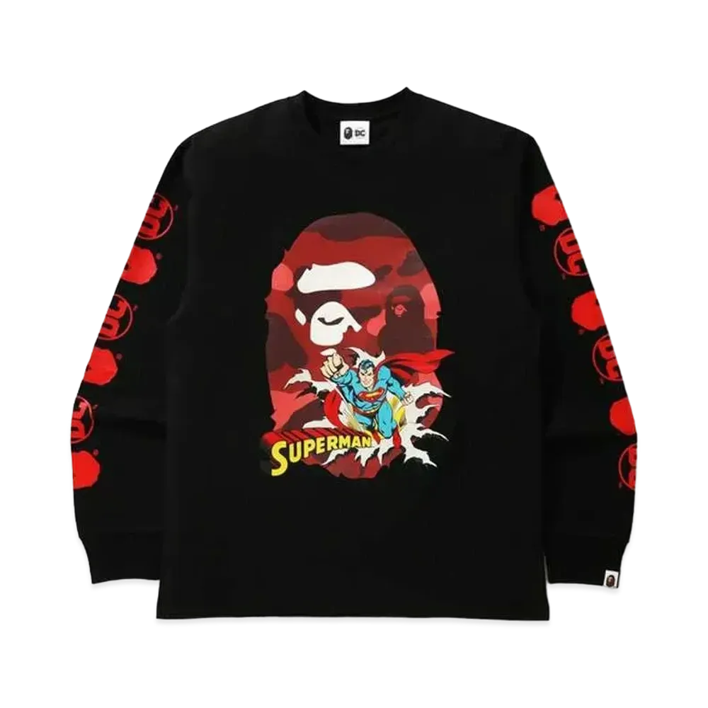 A BATHING APE / DC Superman Long Sleeve Tee "Black"