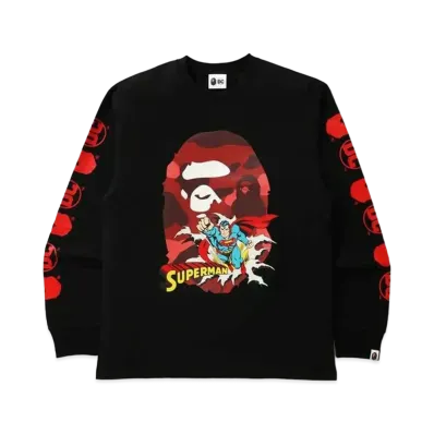 A BATHING APE / DC Superman Long Sleeve Tee "Black"