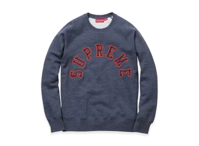 Supreme Felt Arc Logo Crewneck (12FW) "Navy"
