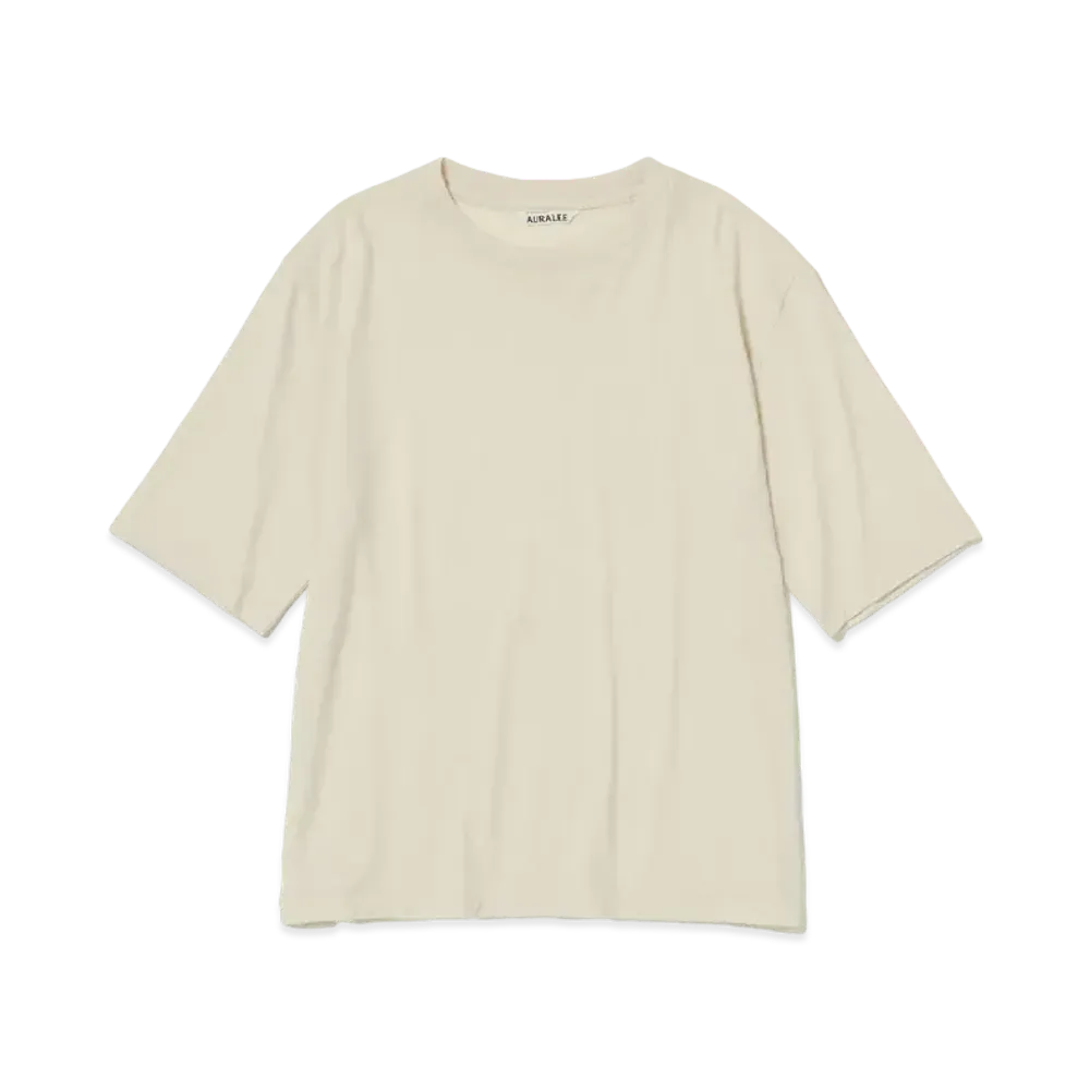 AURALEE Extra Fine Wool Jersey Tee "Ivory"