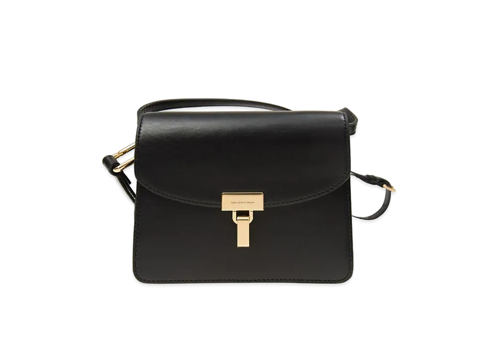 BALENCIAGA Leather Shoulder Bag "Black"