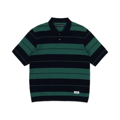 WACKO MARIA Striped Polo Shirt "Green"
