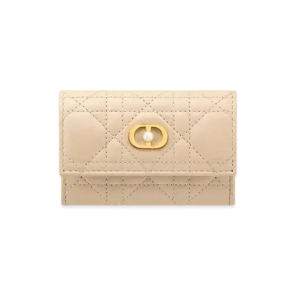 Dior Jolie Glycine Wallet Cannage Lambskin "Powder Beige"