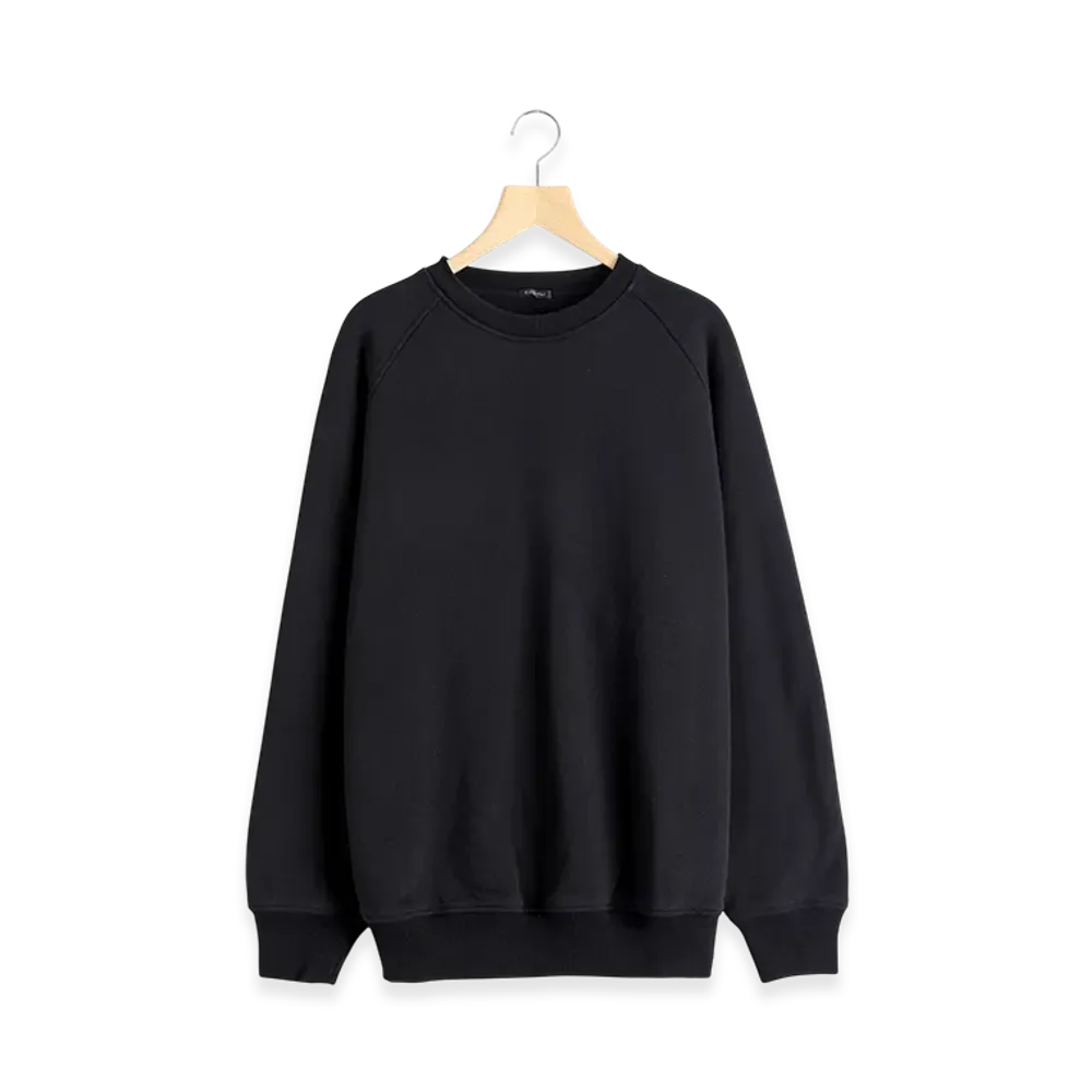 COMOLI Loopback Cotton Crew Neck "Black"