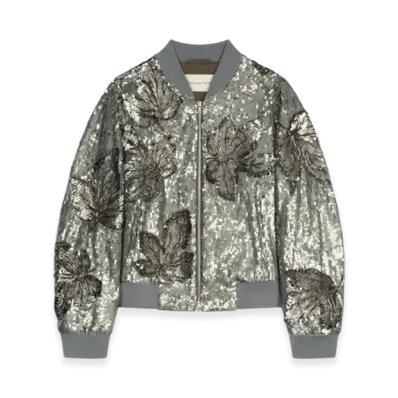 DRIES VAN NOTEN Embellished Bomber "Silver"