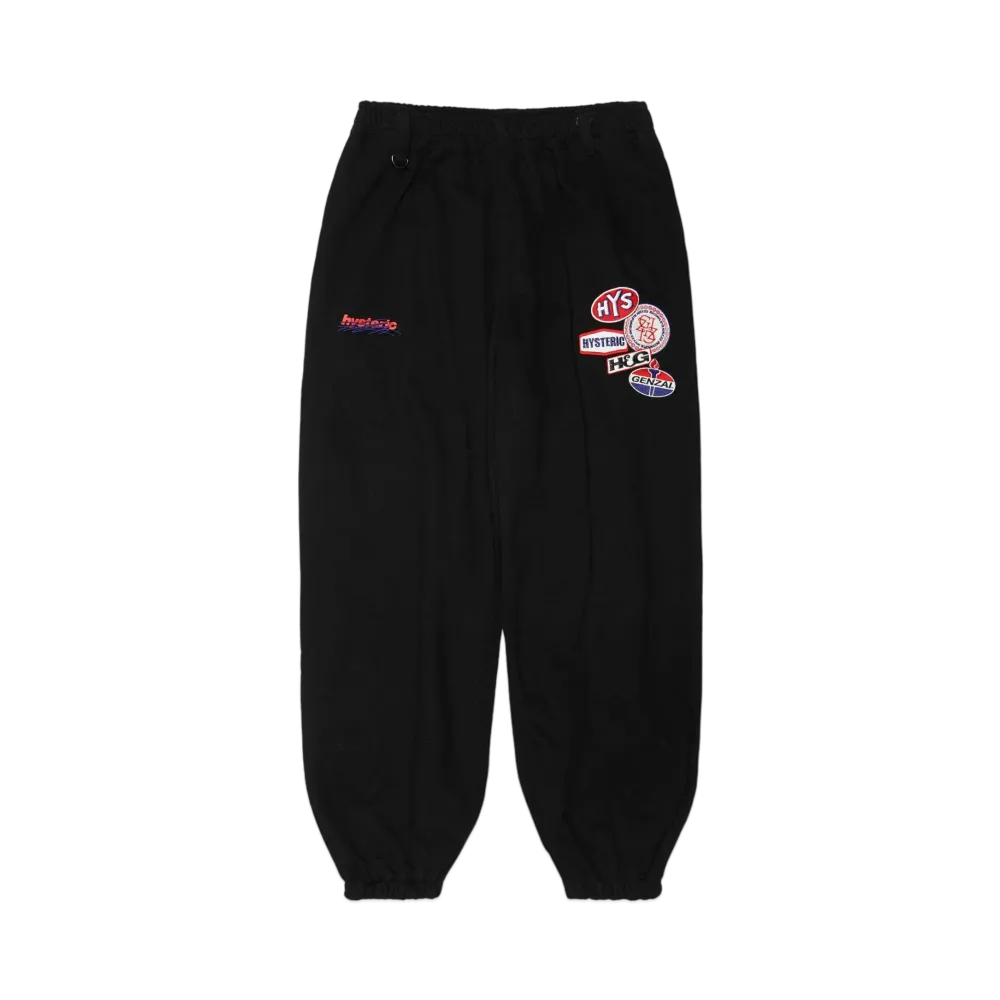 HYSTERIC GLAMOUR x genzai Collage Wide Sweat Pants "Black"
