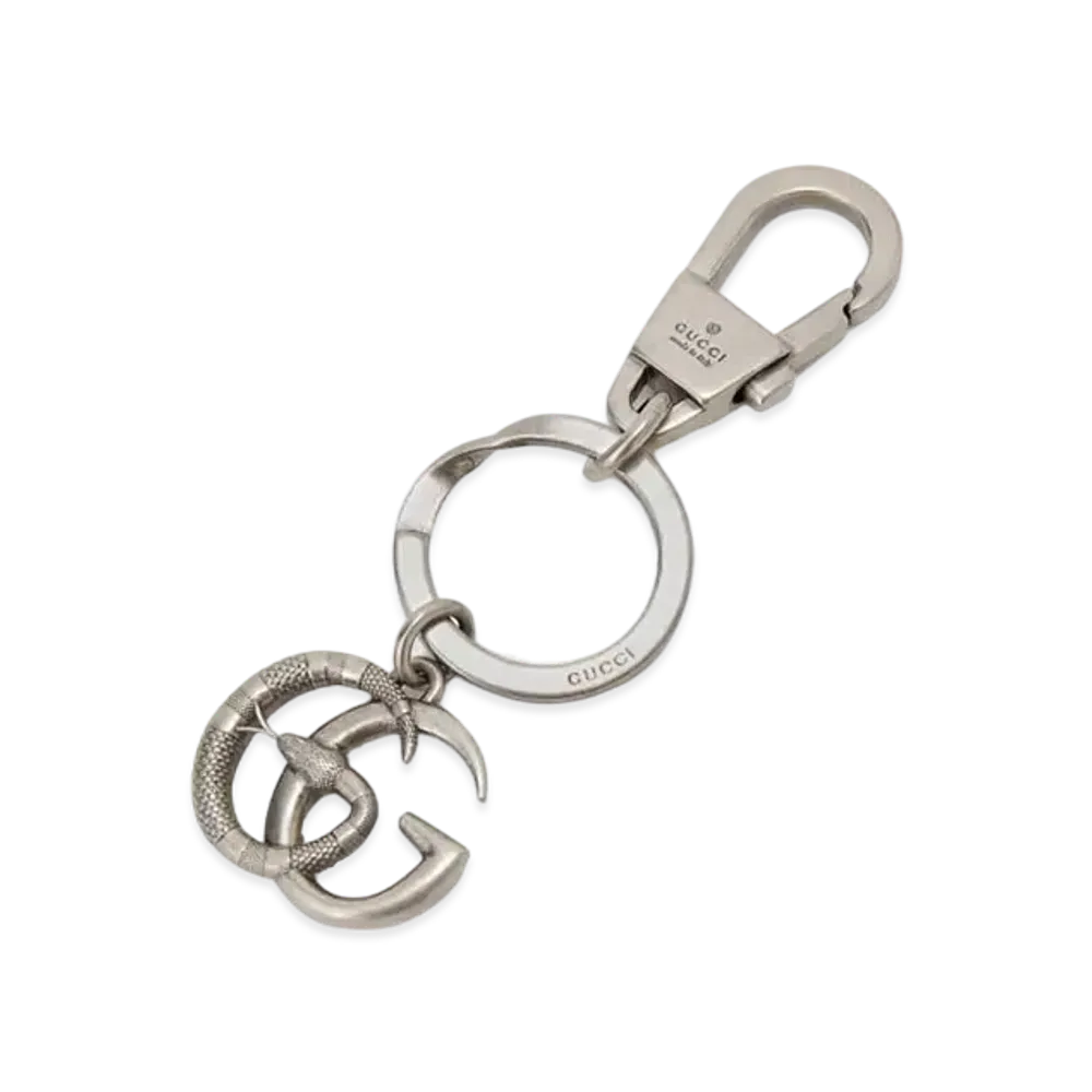GUCCI Snake & Double G Key Chain "Silver"