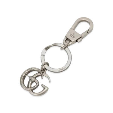 GUCCI Snake & Double G Key Chain "Silver"