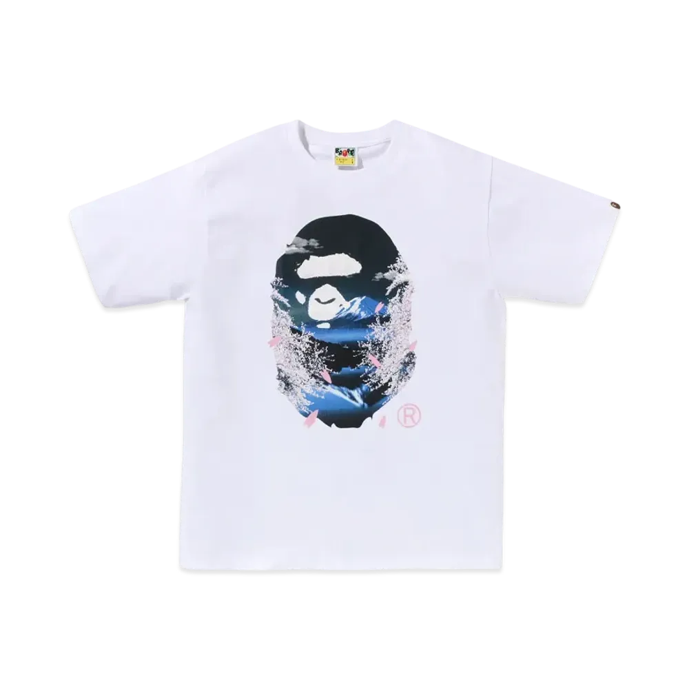 A BATHING APE Sakura Photo Ape Head Tee "White"