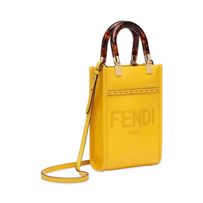 FENDI Mini Sunshine Shopper Leather Mini-Bag "Yellow"