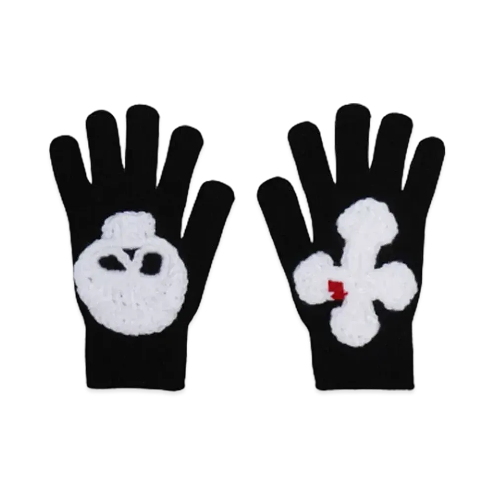 SYUMAN. Hand knitting Gloves "Black/Red"