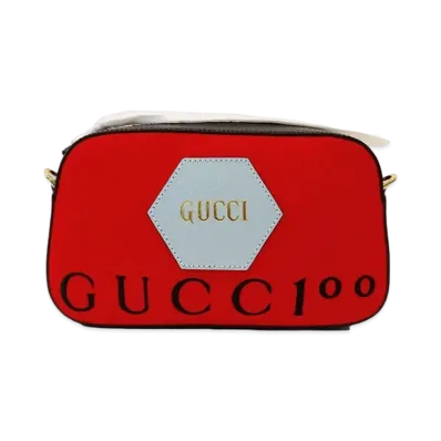 GUCCI Shoulder Bag Velvet 100th Anniversary "Red"