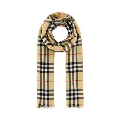 Burberry Women's Embroidered Cashmere Blend Scarf "Beige"