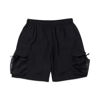 POLeR Shirring Nylon Parachute Shorts "Black"