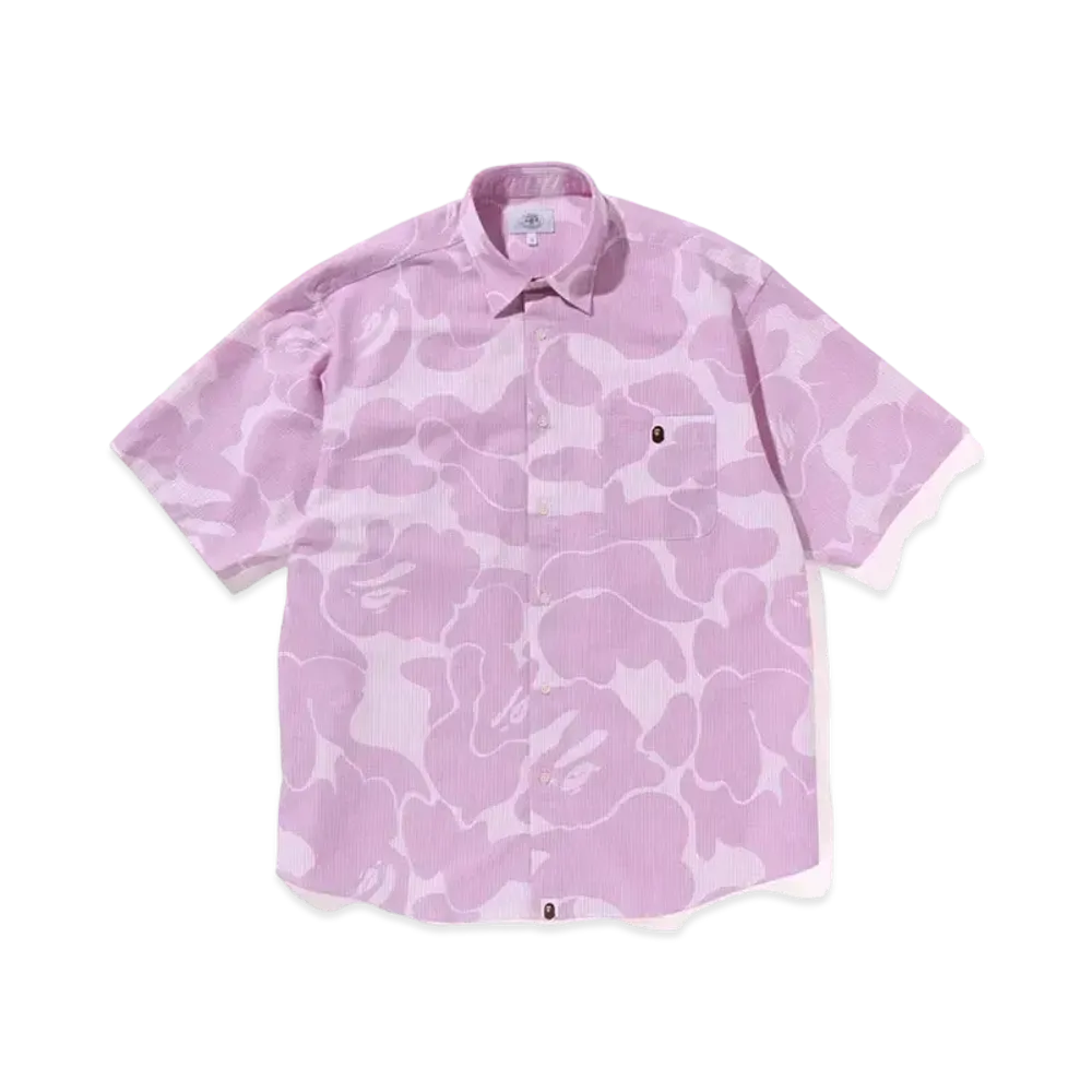A BATHING APE Stripe Camo Relaxed Fit SS Shirt "Pink"